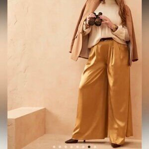 100% Silk Wide Leg Trousers
